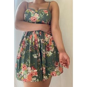 Floral cocktail dress| Brand: B.O.G Collective, Size: Medium, Color: Green +